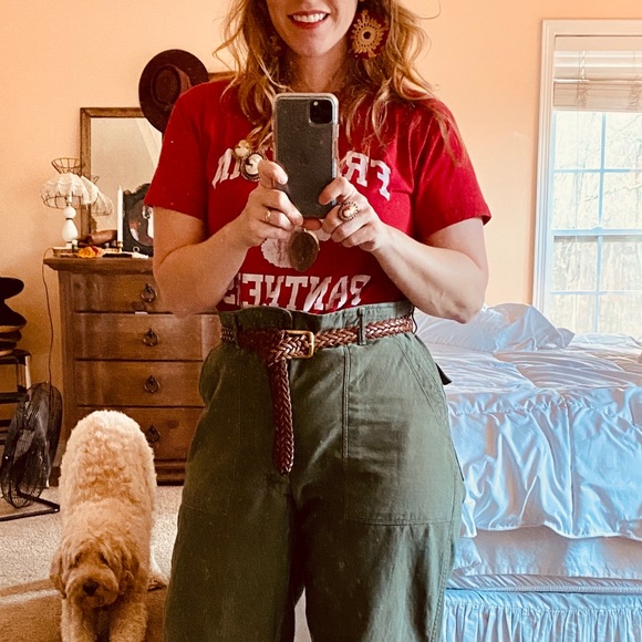 Vintage olive green military cargo pants - Picture 8 of 8